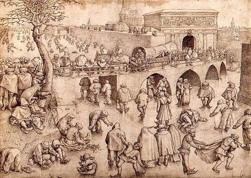 Schaatsers voor de Sint-Jorispoort, Pieter Bruegel starszy